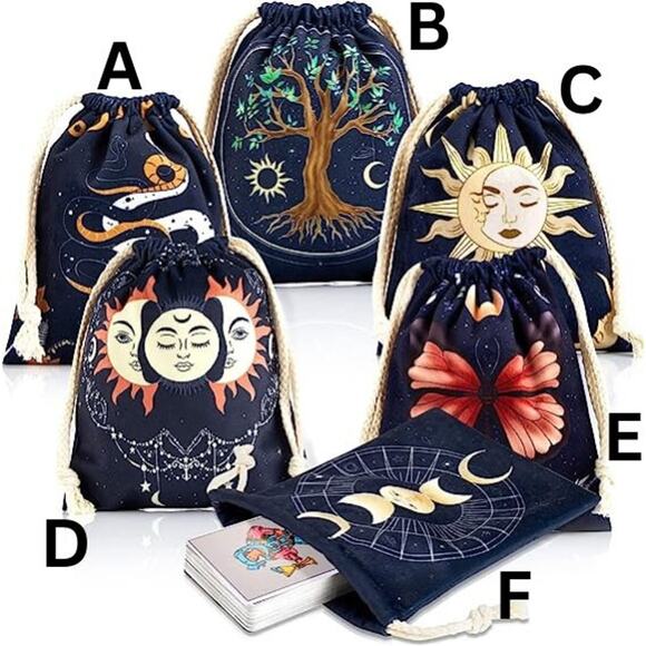 Drawstring Velvet Tarot Bags | Oracle Cards Bags | Keepsake Bag | Crystal Bag | - Picture 4 of 4